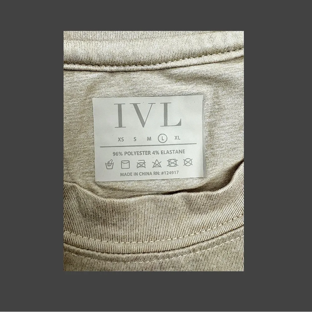 IVL Women’s Slim Fit Beige Minimalist Short Sleeve T-Shirt Sz L - Picture 13 of 16